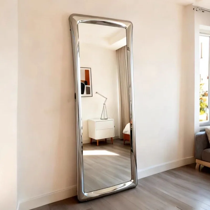 

Household vertical floor mirror clothing store thin fitting mirror European creative dressing mirror