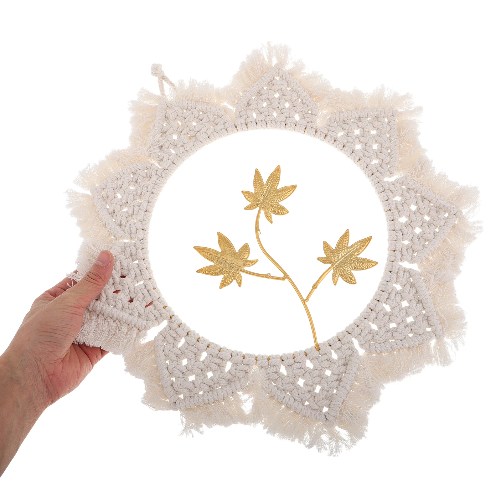 

Handmade Circular Macrame Wall Hanging Wall Fabric Tapestry Woven Nordic Bohemian Decor Living Room Nursery Art