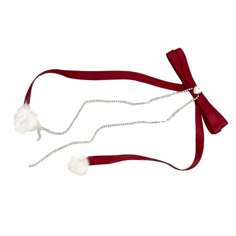 

Girls Fairy Bow Hairpin Rhinestones Tassels Balletcore for Women Girls Bunches 15UB