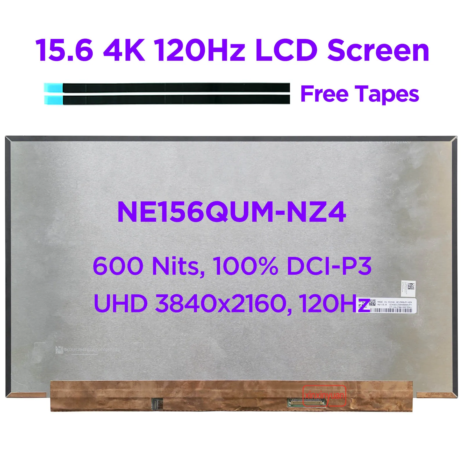 Imagem -05 - Painel de Exibição para Laptop para Asus 15.6 4k 120hz Ajuste B156zan05.1 Ne156qum Nz4 Nz3 Gx551q Uhd 3840x2160 40 Pinos Edp Novo