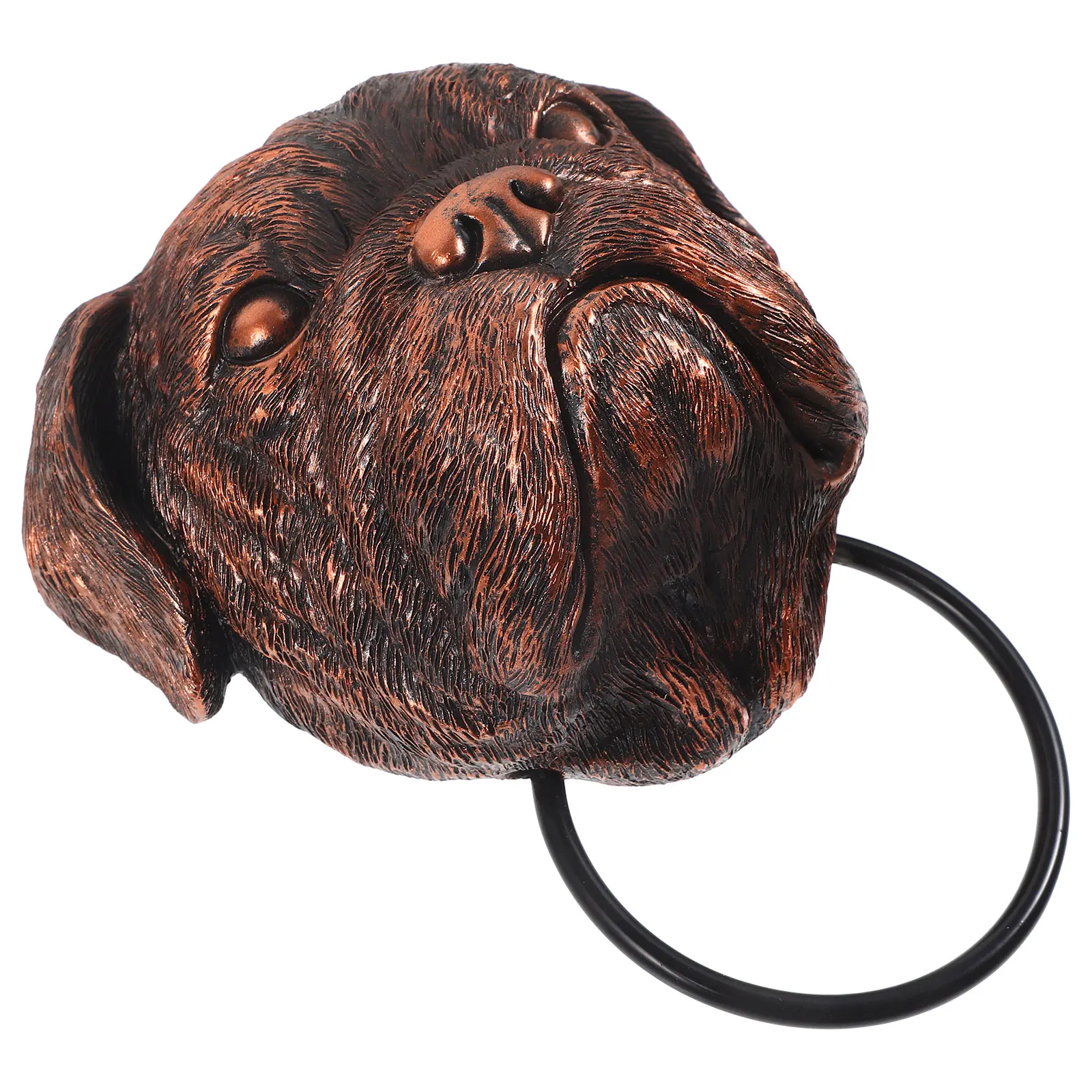 

Dog Resin Gold Brushed Nickel Front Handle Exterior Durable Decorative Pull Ring Easy Install Black Entry Handles
