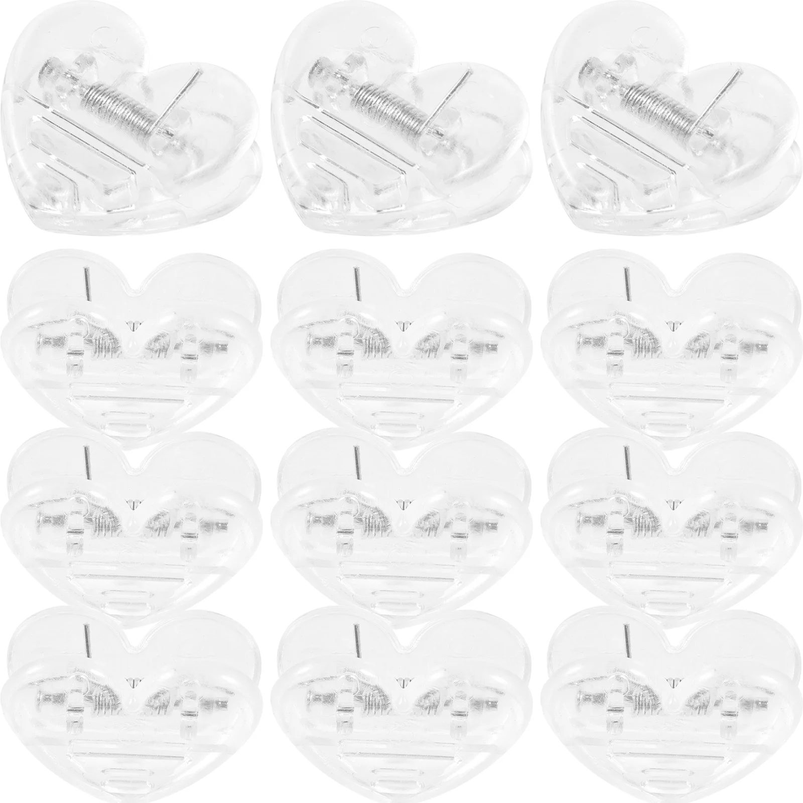 

15pcs Heart Transparent Love Paper Clips Small Photo Wall Decor for Wedding Birthday Party Home Adorable Cat Theme