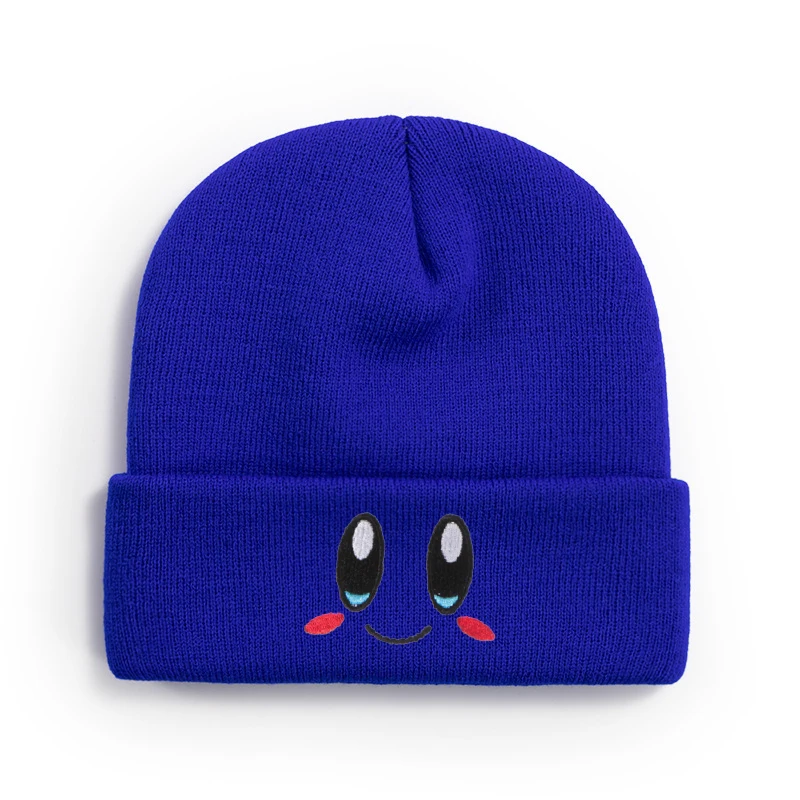 Casual Beanies Skullies KIRBYS Lovely Face Embroidery Knitted Hat Bonnet Cap Girls Boys Skiing Warm Unisex Beanie Accessories