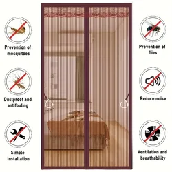 Upgraded Version of Diamond Mesh Magnetic Screen Door Multi-specification Large Self-sealing Mosquito Screen Door Bedroom