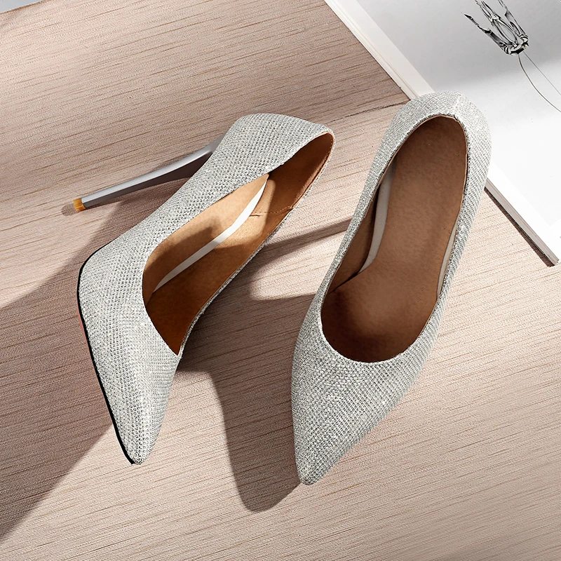 2024 spring and summer new style small fresh and sexy professional shoes french pointed toe socialite super high heels women's stiletto heel extra large size 47CAOMAG factory direct sales European and American