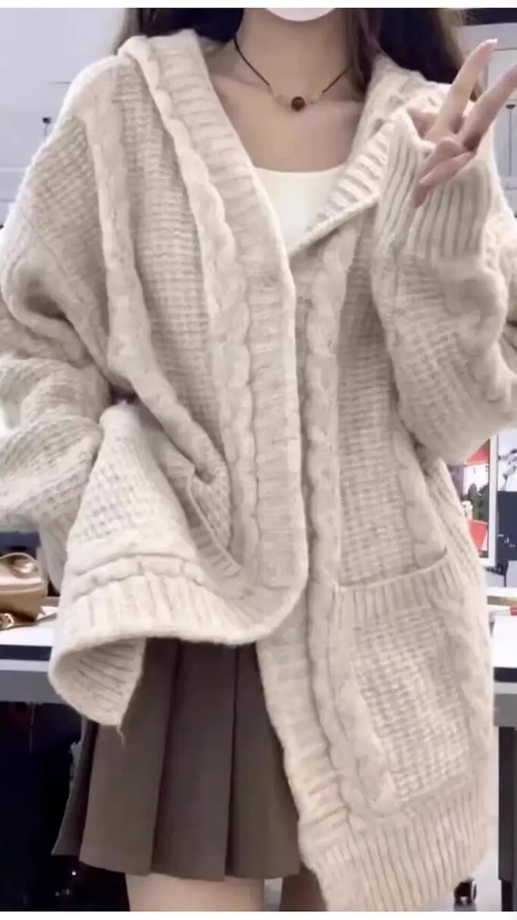 

Mid-Long Cardigans Sleeves Womens Summer Sleeveless Snug Tassels Thin Minimalism Tonal Knitted Petal-Sleeve Loose-Fit Thickening