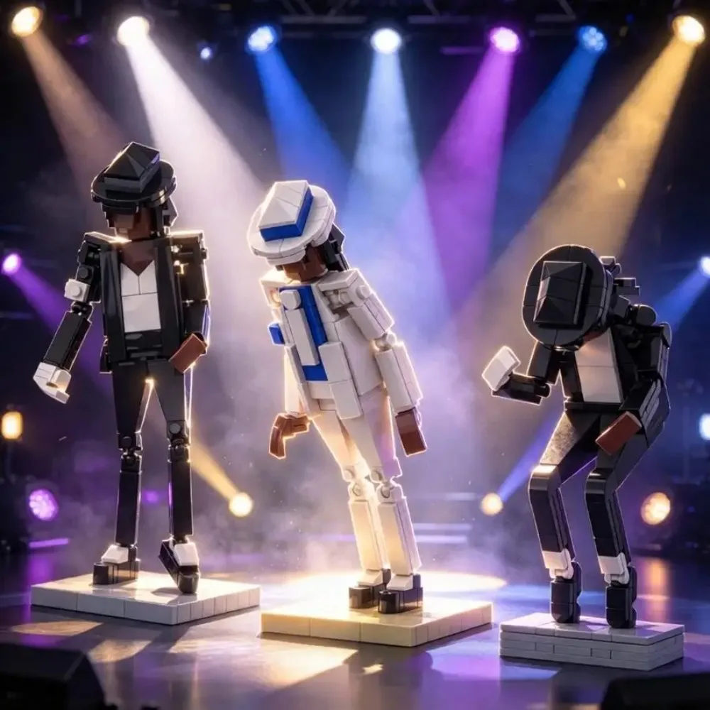 Most Complete Series Square Head Dancer Singer Star MJ Building Blocks Michael Jacksoned Global Superstar Model Assembly Toy