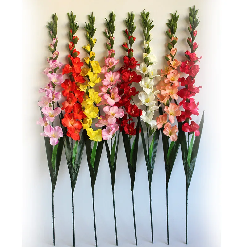 99 cm künstliche Gladiolen Rot Weiß Rosa Seide