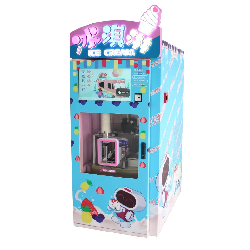 Customized  New Product 24-hour Self-service Smart Fully Automatic Ice Cream Maker Touch Screen Soft Ice Cream Vending Machine
