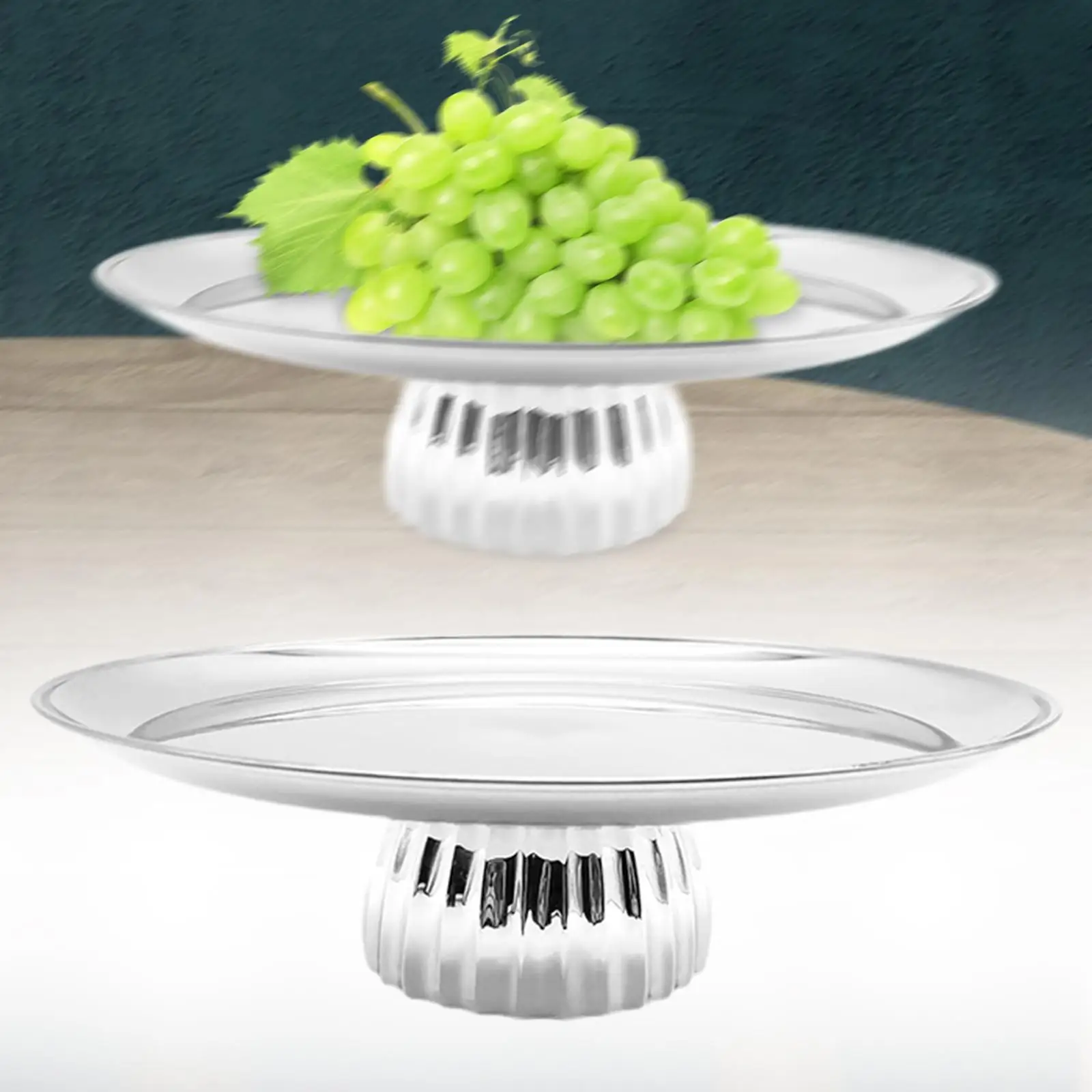

Footed Fruit Plate Pedestal Bowl Appetizer Tray European Table Centerpiece Round
