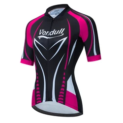 Short Sleeve Team WOMEN Mountain Racing Tops MTB Bike Jersey Cycling Downhill Breathable Quick Dry Reflective ShirtBicycle