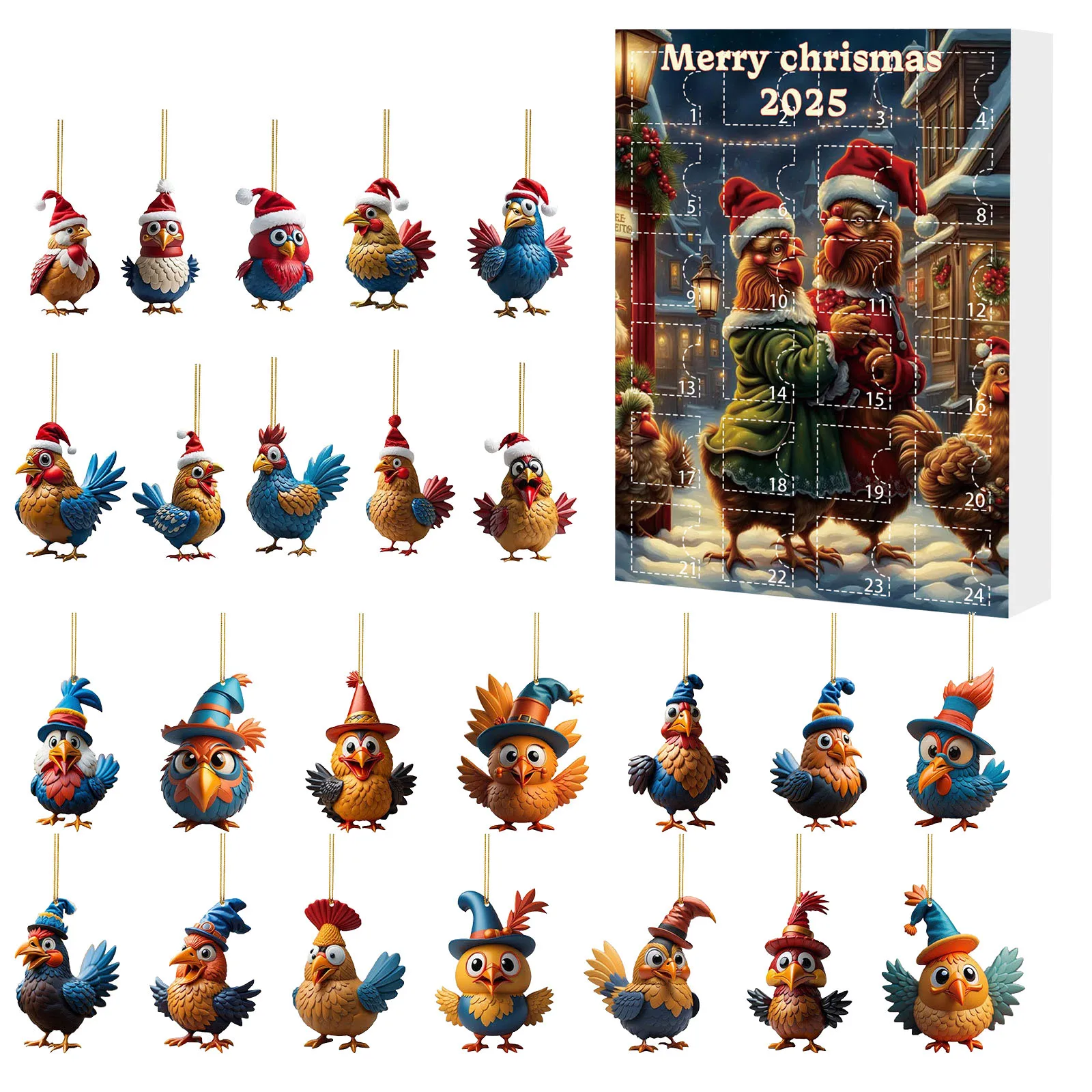 Retirement Countdown Clock Years Months Days Christmas Tree Acrylic Pendant ChickenAdvent Calendar Kitchen Timers Loud Ring