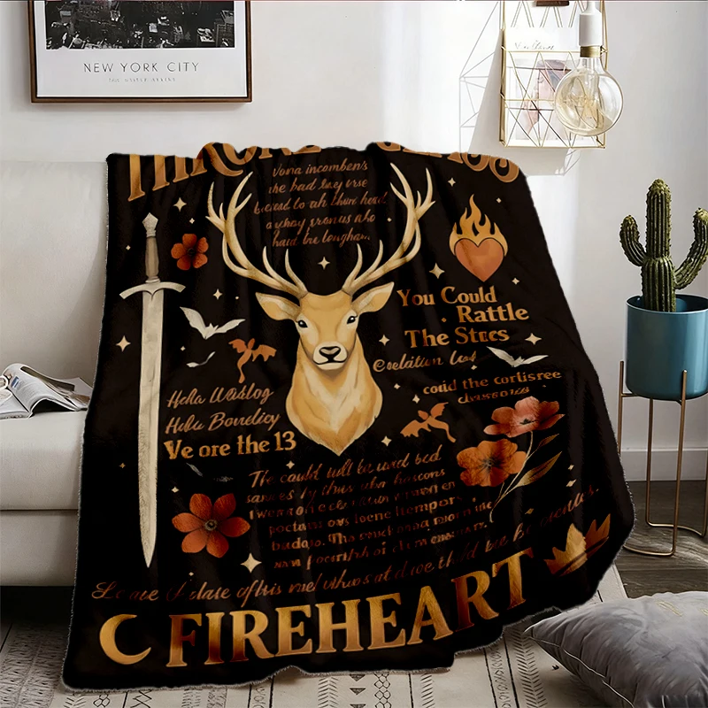 Throne Of Glass Flannel Blanket, Fantasy Reader Flannel Throw, Aelin Galathynius The Thirteen Inspired