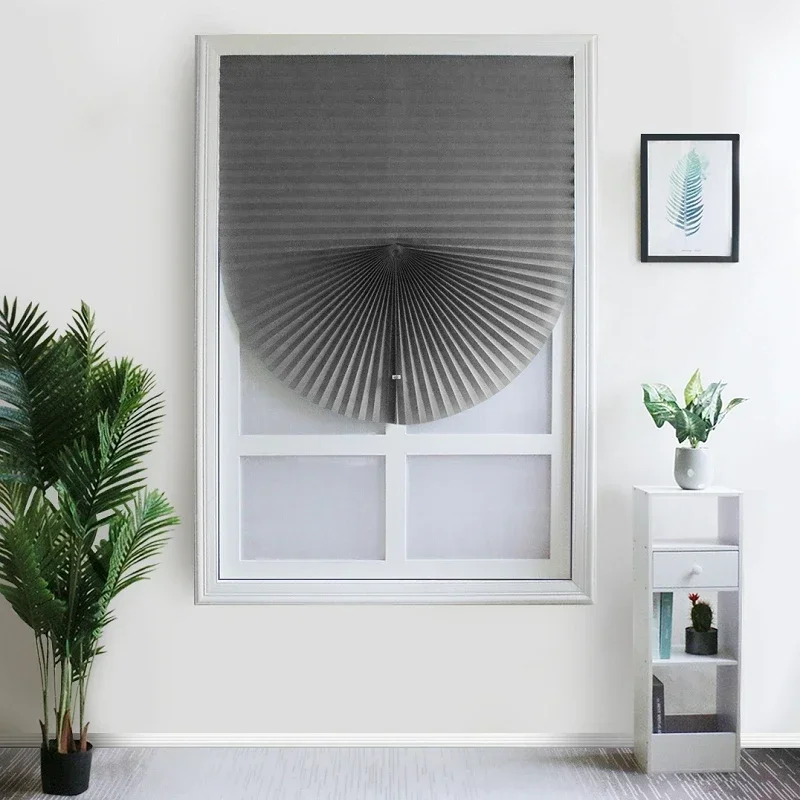 Blind for Window Self Adhesive Pleated Blinds Cordless No Drill Fabric Blinds Room Darkening Shades Blackout Shades for Bathroom image 3