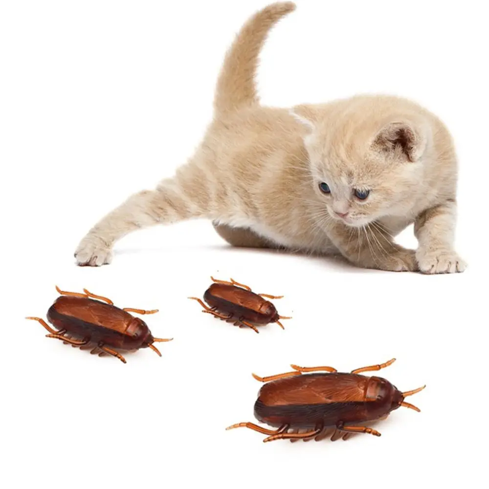 2PCS NEW Electronic Cockroach Toy Funny Interactive Play Toy Pet Cat Puppy Toys Battery Powered Novelty Gag Toys Kids Gift