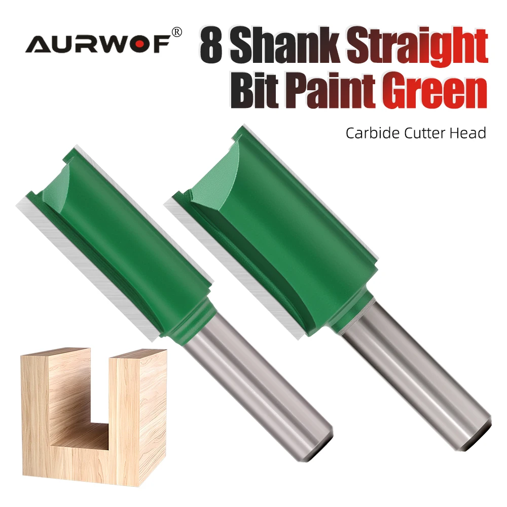 

AURWOF 1pc 8mm Shank Router Bit Straight Bit Milling Cutter For Wood Woodwork Tool C08002