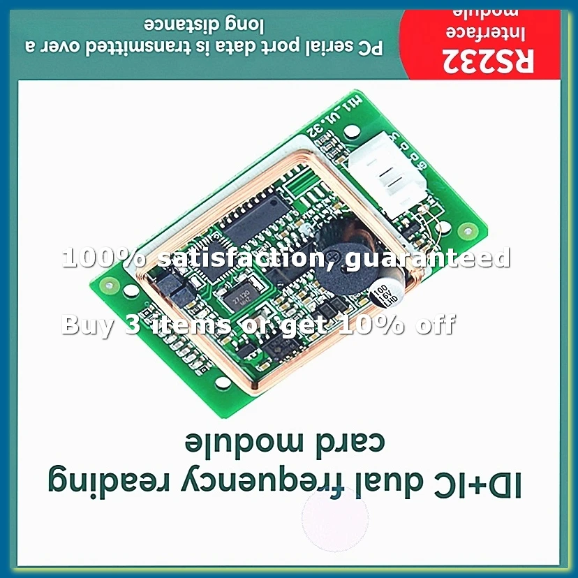 USB RFID Reader Module ID Card+IC Card Reader 13.56Mhz 125Khz Smart Card Reader RS232 Support Window Linux System-WDL