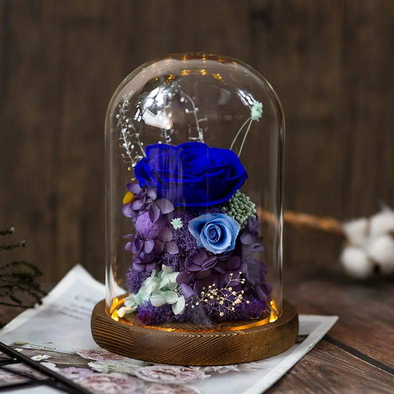 Diameter=20cm Different Height Big Size Transparent Glass Dome Vase Decoration Light Base Cover DIY Gift Wedding Souvenir
