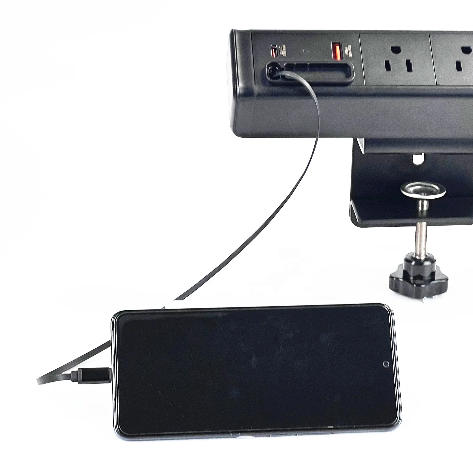 New US Power Outlet PD20W USBA+USB-C Clamp Mounted Desk Power Strip Socket Outlet with Retractable Cable for Office Home - Image 4