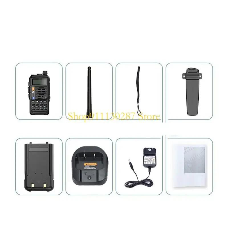 أجهزة اتصال لاسلكية J1HC مزدوجة النطاق 10 وات مع راديو FM ومصباح LED سهل الاستخدام للاتصال بالأنشطة الخارجية #5