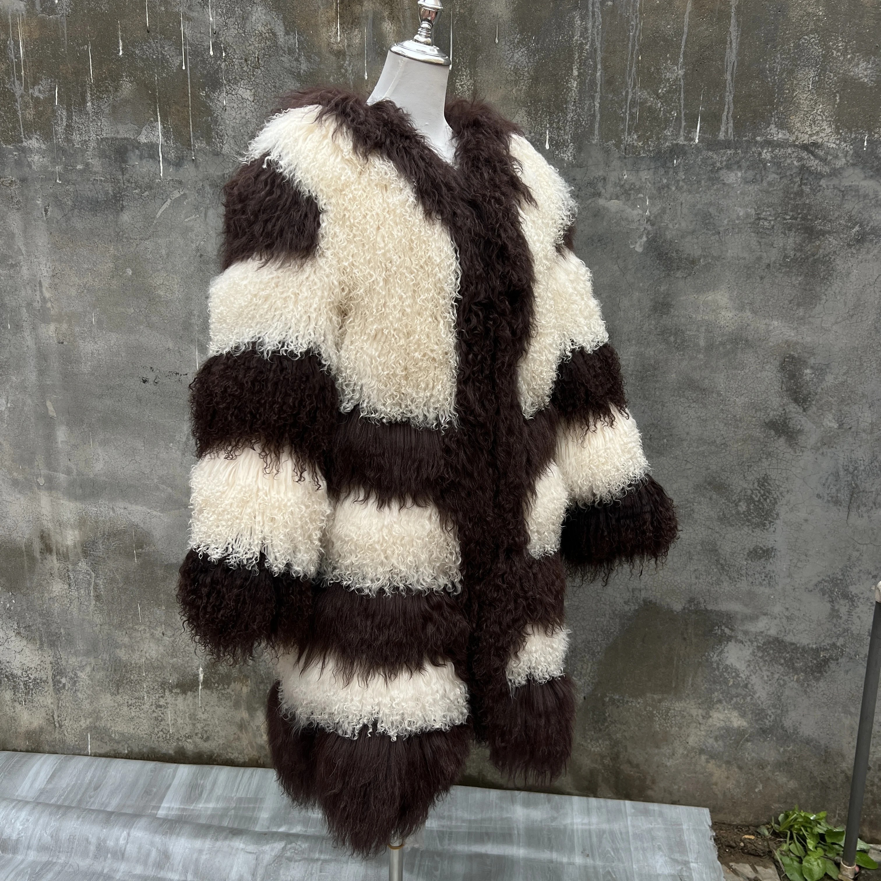 Aulande 2026 abrigo de piel auténtica mujer invierno cálido abrigo de piel de oveja mongol nueva chaqueta larga de alta calidad de dos colores