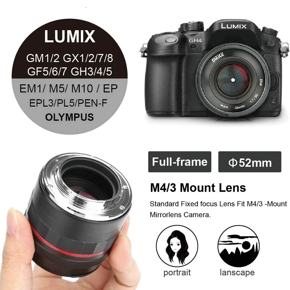 Meike 50 millimetri f1.7 Messa A Fuoco Manuale Full Frame Lens per Fuji X mount X-A1 X-A10 X-A2 X-A3 X-T1 X-T3 X-T10 X-T2 X-T20 X-T30 X-Pro1 X-T4