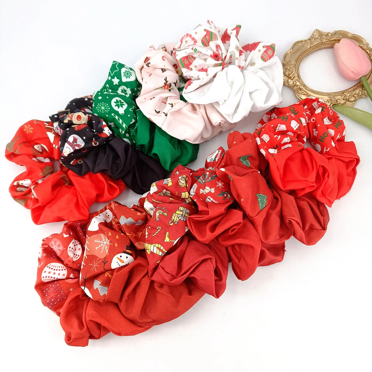 2/5/11 قطعة/الوحدة اكسسوارات النساء الفتيات عيد الميلاد حريري الساتان توك شعر الصلبة مطاطا أنيقة شريط مطاطي أغطية الرأس