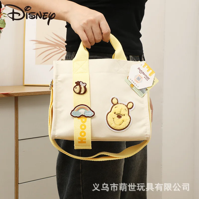 

Disney 2024 Kawaii Anime New Strawberry Bear Qiqi Winnie Bear Cute Canvas Handbag, Large Capacity Single Shoulder Crossbody Bag