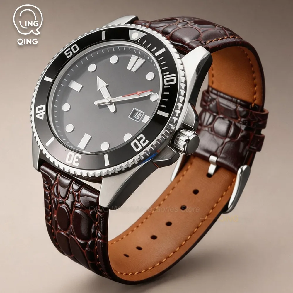 18mm 19mm 20mm 21mm 22mm Universal Men Women Leather Watchband for Seiko Cowhide Crocodile Pattern Bracelet Soft Strap Accessory