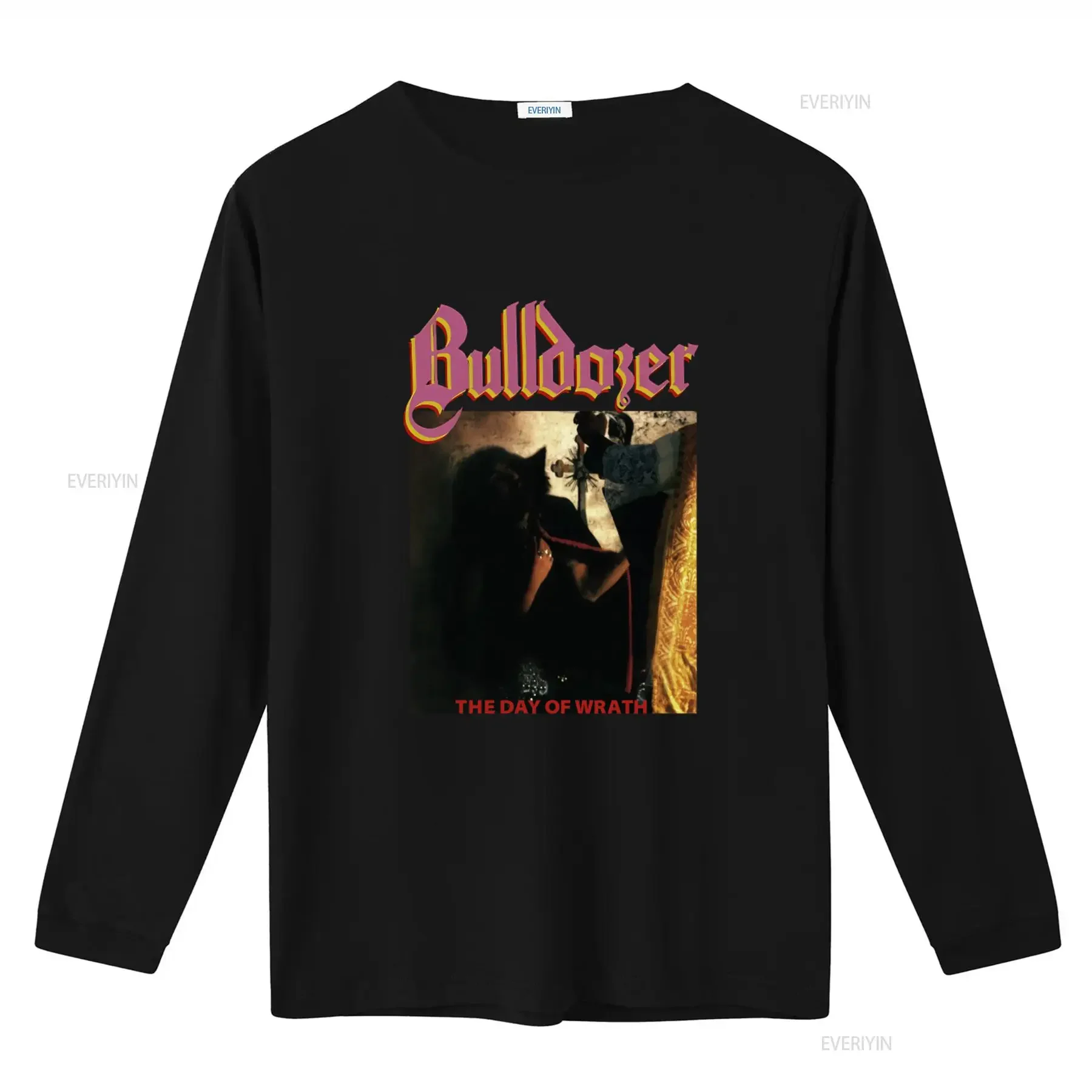 BULLDOZER THE DAY OF WRATH 1985 Black T Shirt Fullsize S 5XL Rock Band Design vintage Washed Stretched graphic Comfortable