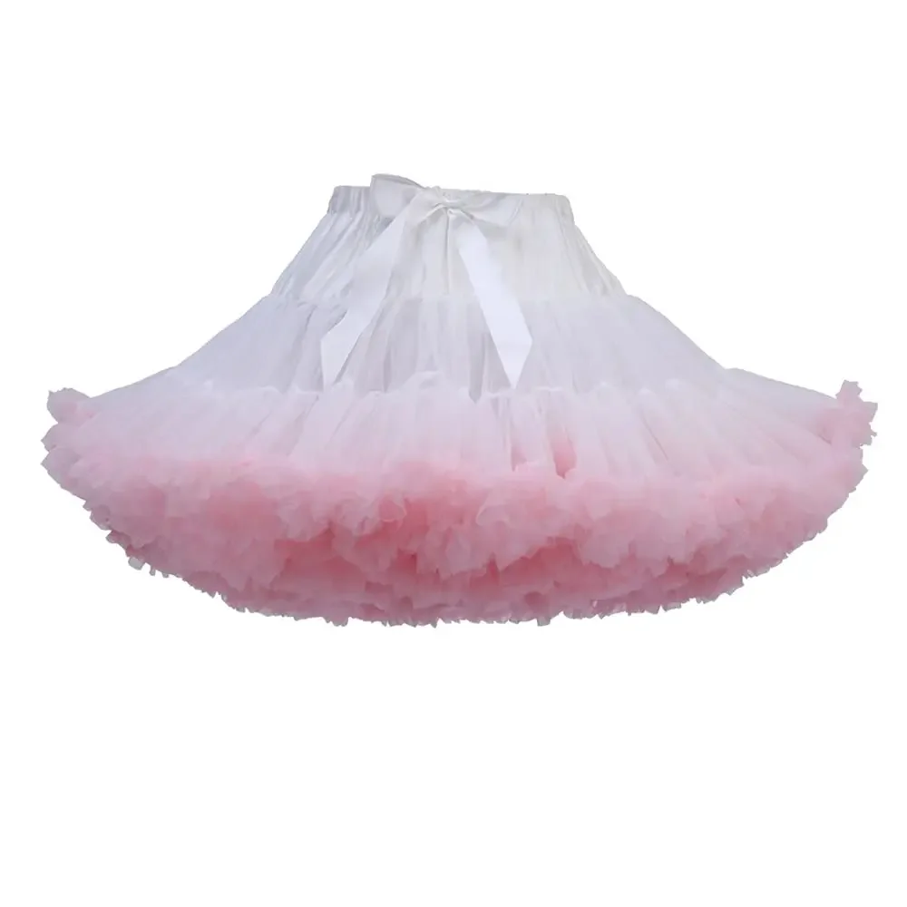 Frauen 3-lagige Plissee Tüll Cosplay Petticoat Tutu Puffy Party Prinzessin Kleid Rock Unterrock