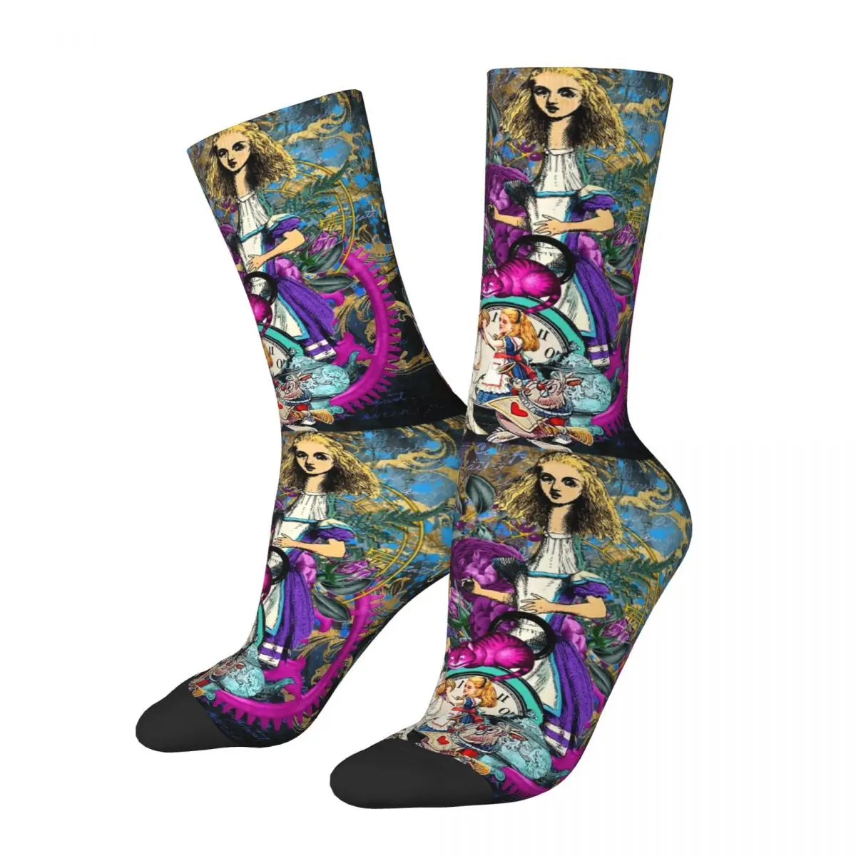 Alice In Wonderland, Alice In Vintage Wonderland Socks Super Soft Stockings All Season Long Socks Man Woman Birthday Present