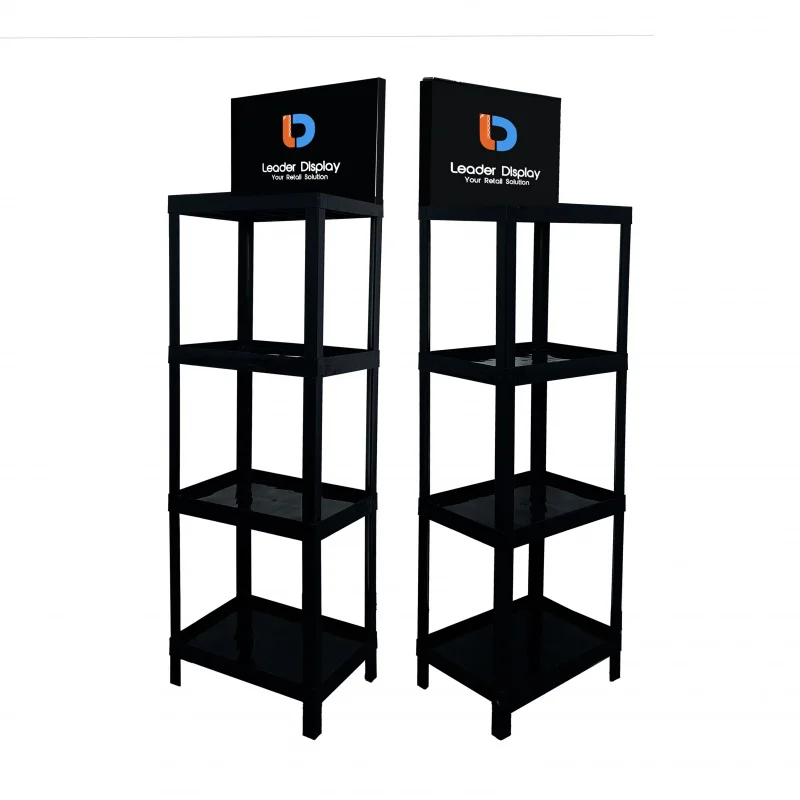 custom.Factory Direct Supply Supermarket Stacking Square Retail Storage Plastic Shelf Display