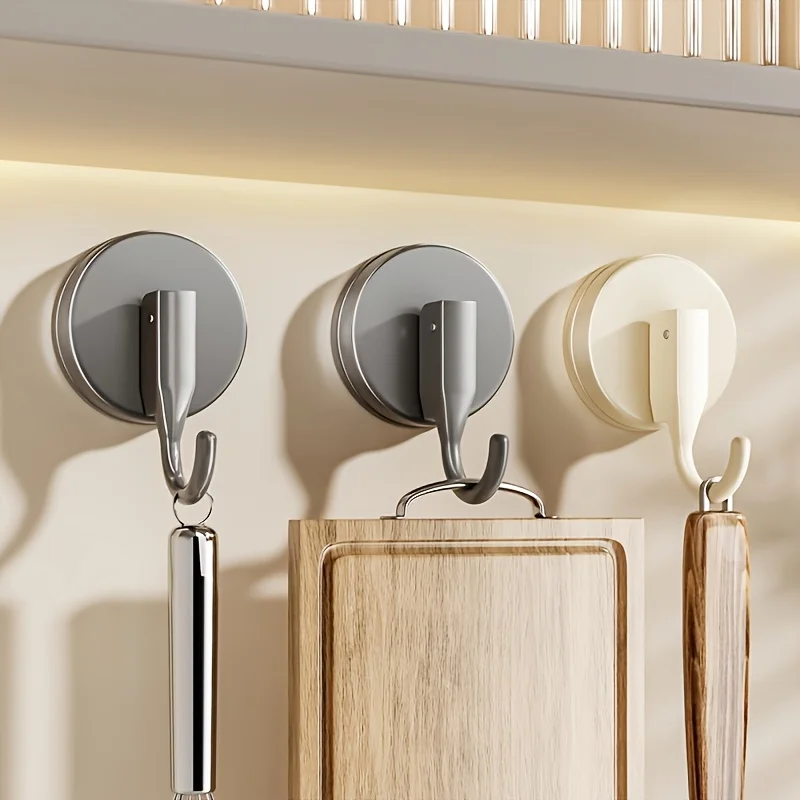 Strong Vacuum Suction Cup Hooks for Kitchen and Bathroom, No Drilling Required,Load-Bearing Hooks for Kitchen