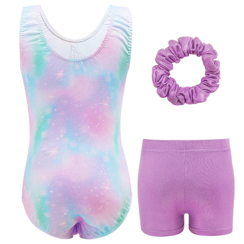 

Girls Gymnastics Leotards Toddler Unitard Biketard Clothes Cute Kid Tumbling Dance Outfit with Matching Shorts