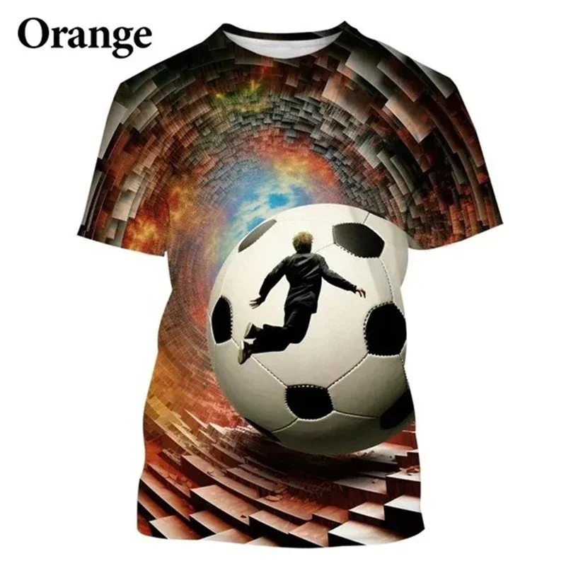 Creative Football 3D Print Pattern T-shirts Dizzy Fashion Super Cool Harajuku Style Casual Short-sleeved T Shirt Quick-dry Tops