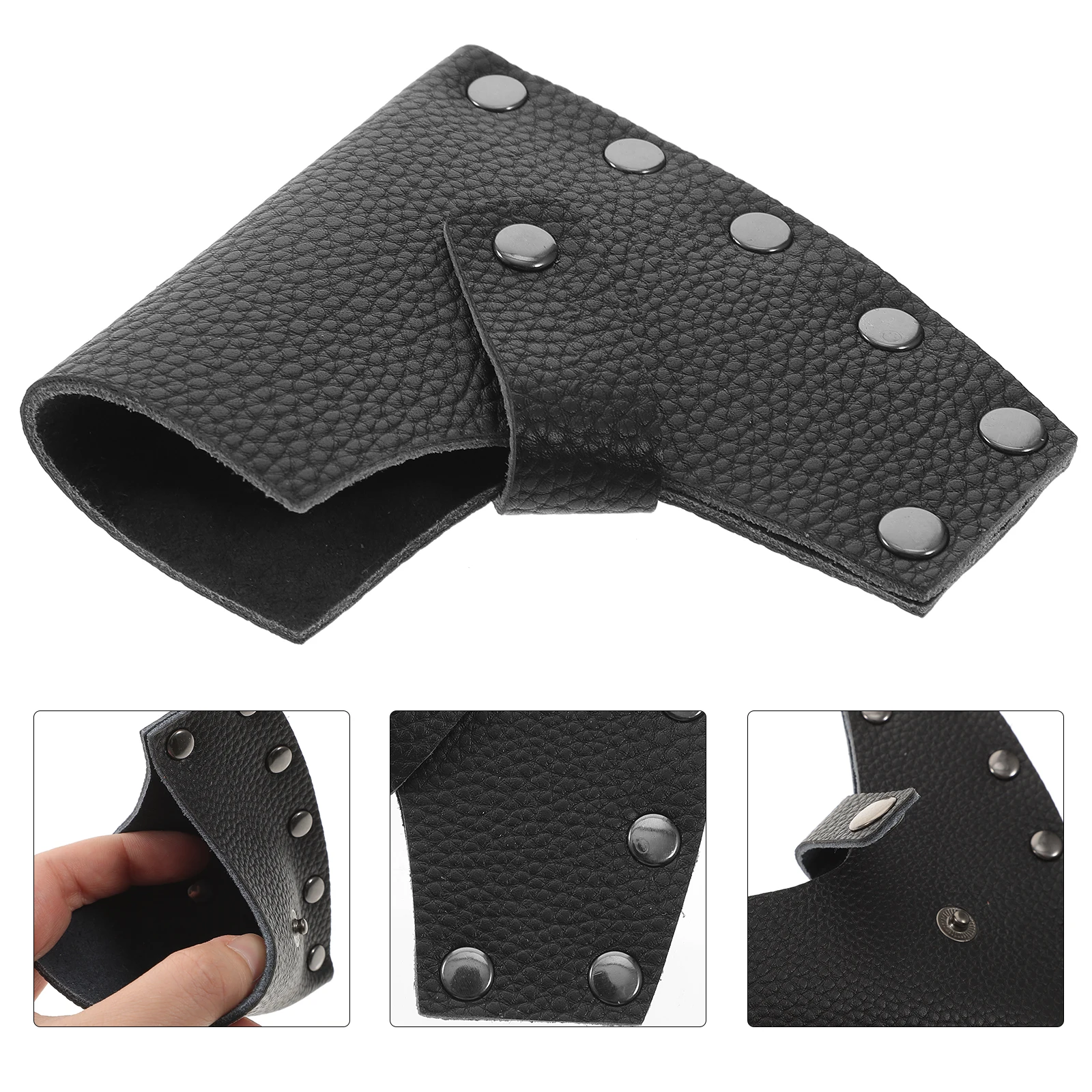 

Durable Axe Sheath Hatchet Cover Full Grain Weathered Camping Accessories Powerful Snaps Easy On Off Ax Head Protector