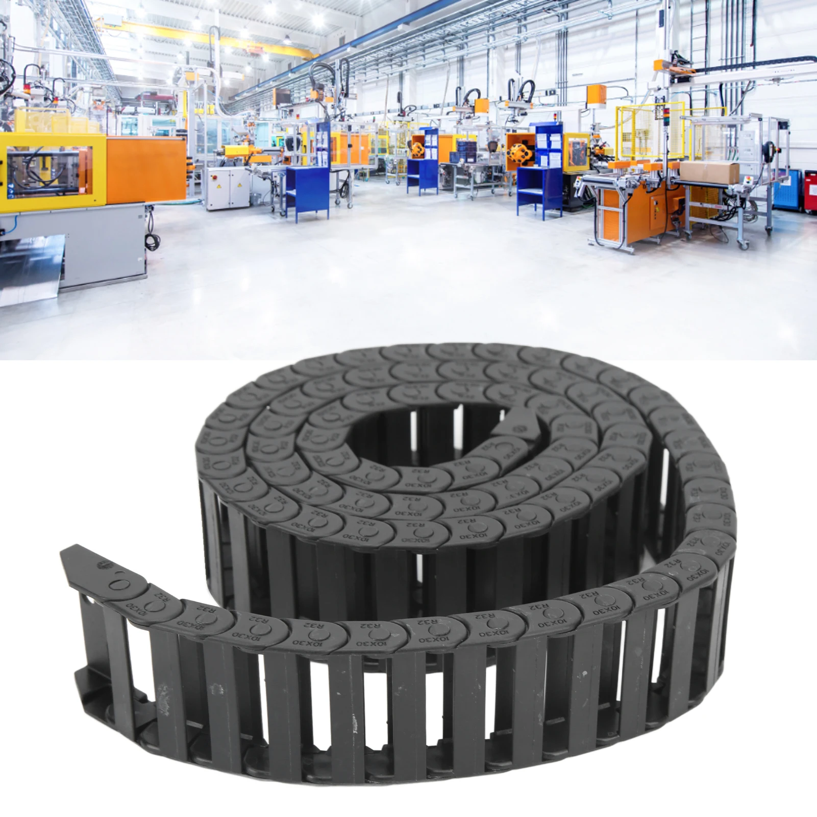 Cable Drag Chain Cable Drag Chain Wire Carrier 10x30mm Internal Size 1m Length with End Connector for CNC