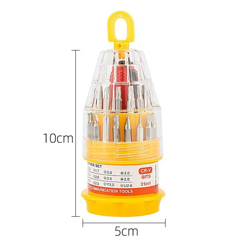 31-In-1 Mini Household Hand Tool Set Screwdriver Kit with the Plastic Storage Box perfect for Home Use and Car Repairing