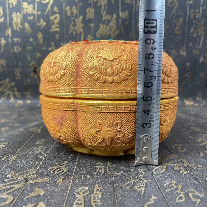 Antique Craft Vintage Box Eight Treasures Pumpkin-shaped Ornament Home Decoration Craft