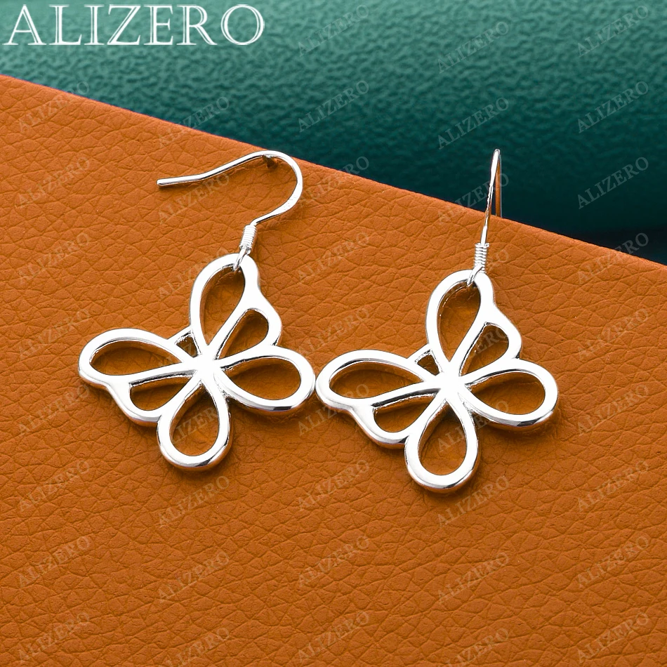 925 Sterling Silver Butterfly Drape Earrings For Women Drop Earring Wedding Party Charms Jewelry Fashion Accessories