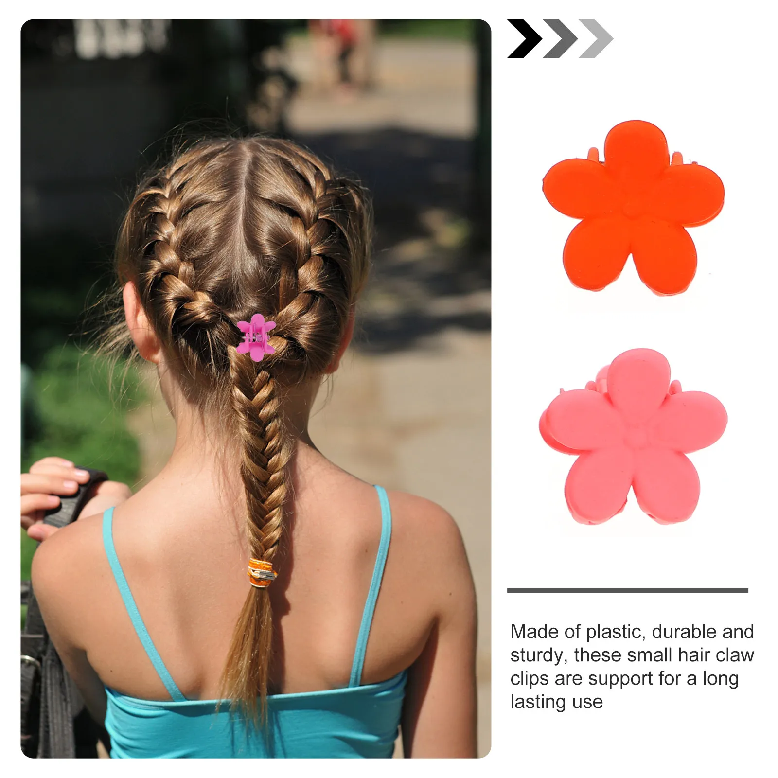 40Pcs Small Flower Hair Claw Clips Durable Plastic Jaw Grip Clips for Baby Kids Girls Hair Accessories Jaw Grip Clip