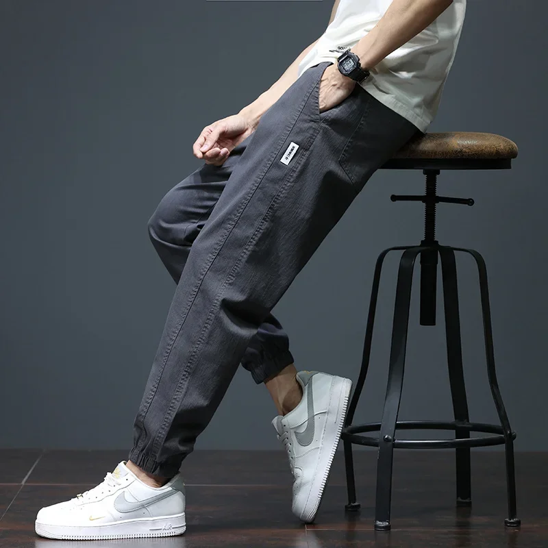 2024 Summer Men Sports Outdoor Pants Casual Elastic Waist Lightweight Trousers Comfortable Male Jogger Sweatpant Pants Plus Size