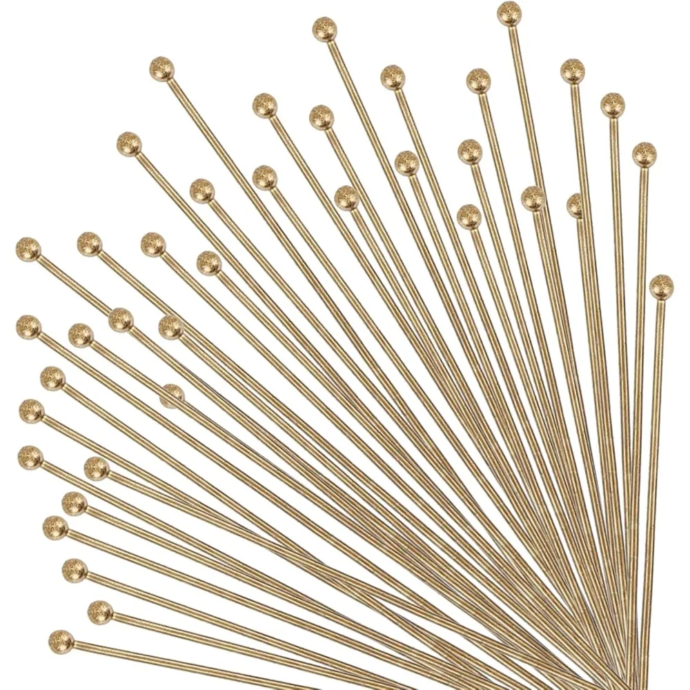 

235Pcs 21 Gauge 60mm Length Brass Ball Head Pins Metal End Headpins Findings for Jewelry Beading Dangle Earring Making