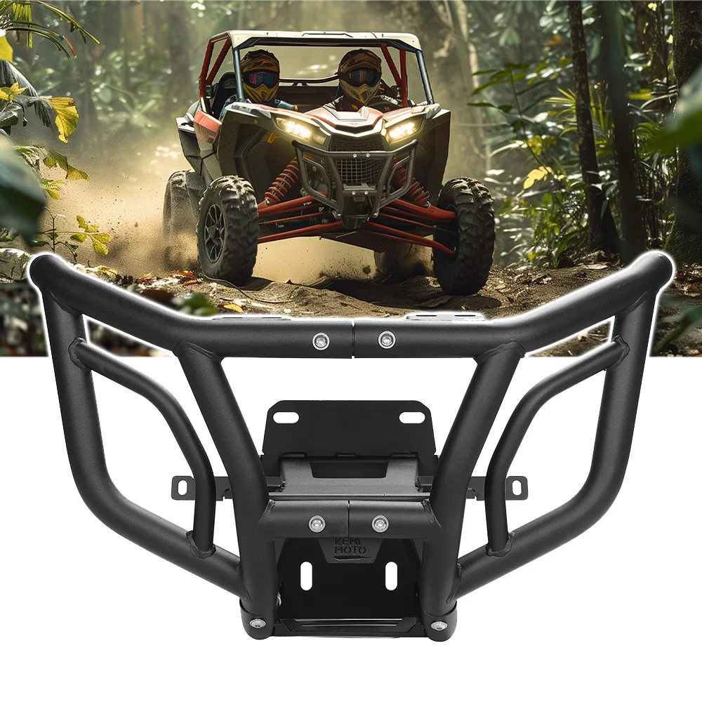 For Can-am Maverick X3 Max R RR 4x4 XDS XRS DS RS Turbo Black Metal Front Bumper Compatible Spotlight 715002878 2/4 Doors UTV