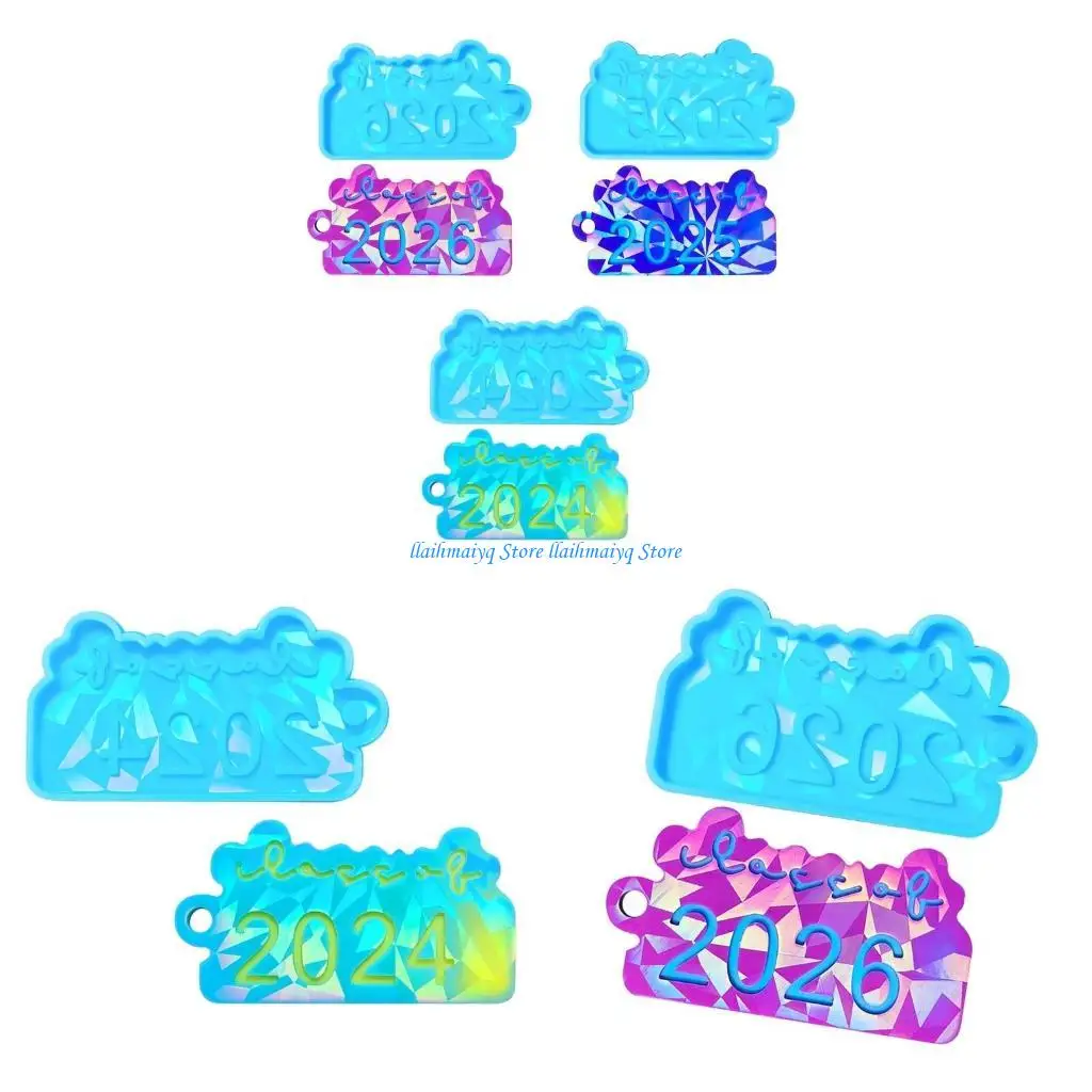 

573B Graduation Pendant Silicone Mold DIY Decoration Molds Keychain Number Pendant Mould Silicone Material for Making Pendant