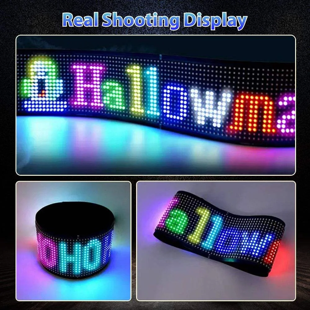App Controlled Flexible LED Display–Mini Scrolling Text Message Sign with Moving Animation, Soft Screen for DIY Home/Shop Window