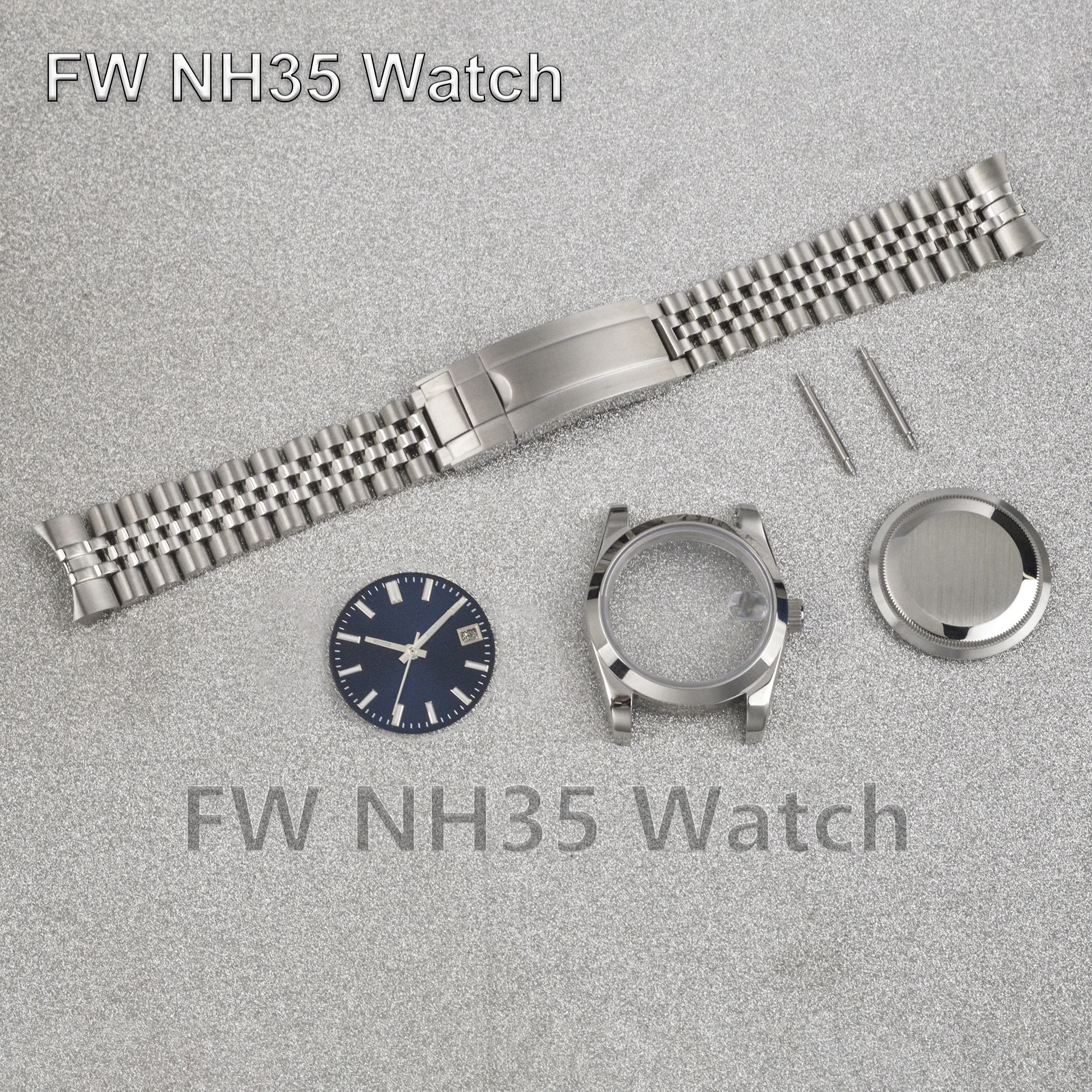 NH35 Watch Case Jubilee Bracelet fit NH34/35/36 Movement Sapphire Crystal Waterproof NH35 Case New Mod Parts Case for Datejust