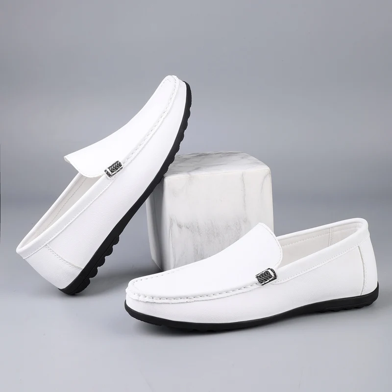 Daily Casual Men's Leather Shoes, Driving Shoes, New Four-Season Universal Beanie Men's Shoes, Outdoor Lazy Men, Pedaling Men