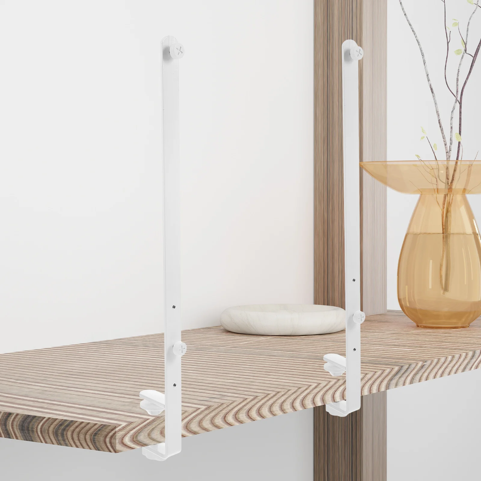 Supporto da tavolo regolabile da 2 pezzi Supporto per asta da tavolo regolabile in altezza bianco per pannelli forati Strumenti di stoccaggio a parete Organizzazione garage